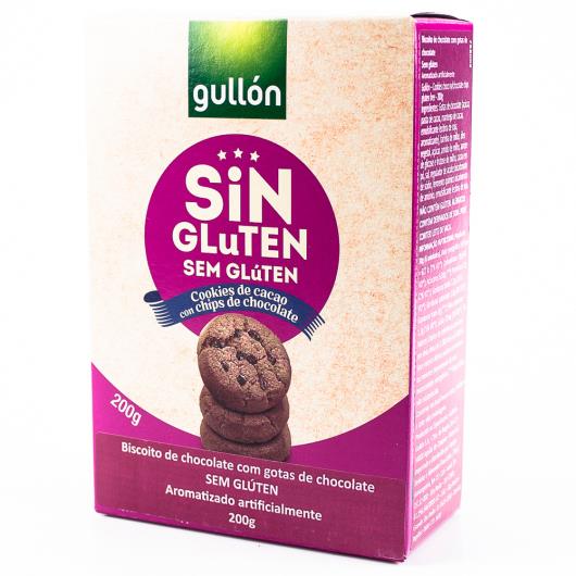 BISCOITO GULLÓN SEM GLÚTEN SABOR CHOCOLATE COM GOTAS DE CHOCOLATE 200G - Imagem em destaque