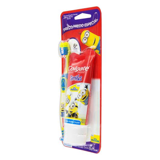 Kit Escova + Gel Dental Infantil com Flúor Bubble Fruit Minions Colgate Smiles 100g - Imagem em destaque