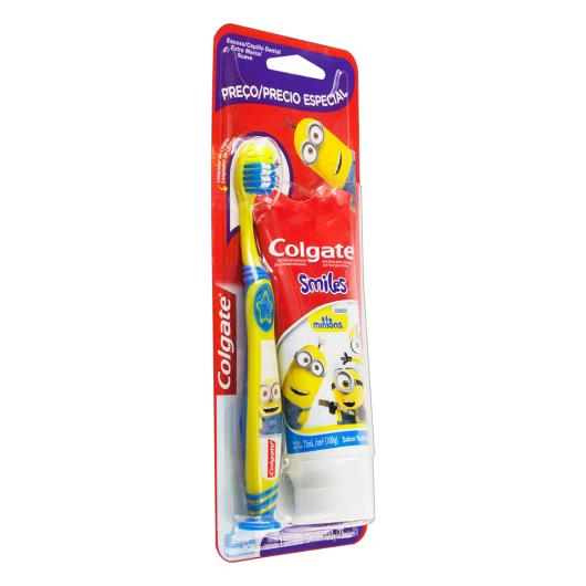 Kit Escova + Gel Dental Infantil com Flúor Bubble Fruit Minions Colgate Smiles 100g - Imagem em destaque