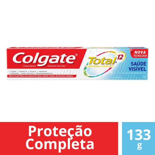 Creme dental total 12 saúde visível Colgate 133g - Imagem em destaque