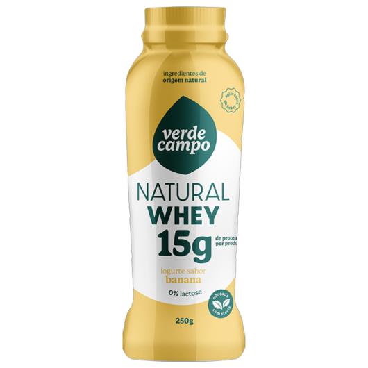Iogurte Verde Campo Natural Whey Banana 15g de Proteínas Frasco 250g - Imagem em destaque