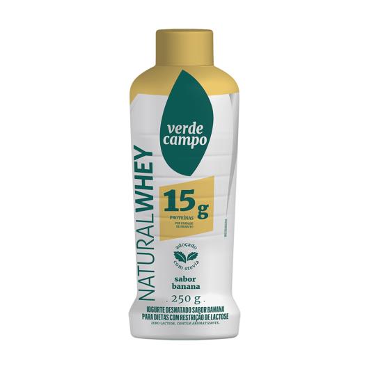 Iogurte Banana 15g de Proteínas Verde Campo Natural Whey Frasco 250g - Imagem em destaque
