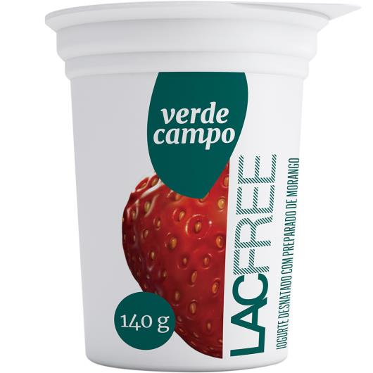 Iogurte Desnatado Morango Zero Lactose Verde Campo Lacfree Pote 140G - Imagem em destaque