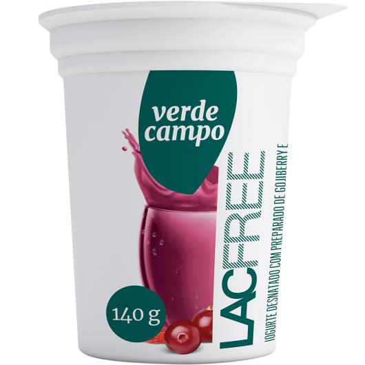 Iogurte Desnatado Cranberry e Goji Berry Zero Lactose Verde Campo Lacfree Pote 140G - Imagem em destaque