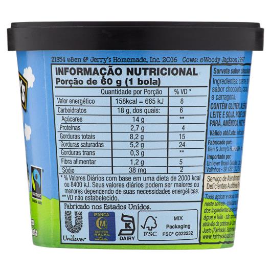 Sorvete Chocolate Fudge Brownie Ben & Jerry's Pote 120ml - Imagem em destaque