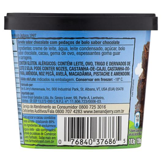 Sorvete Chocolate Fudge Brownie Ben & Jerry's Pote 120ml - Imagem em destaque