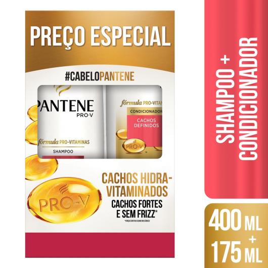 Shampoo 400ml + Condicionador 175ml Pantene Cachos Hidra-Vitaminados - Imagem em destaque