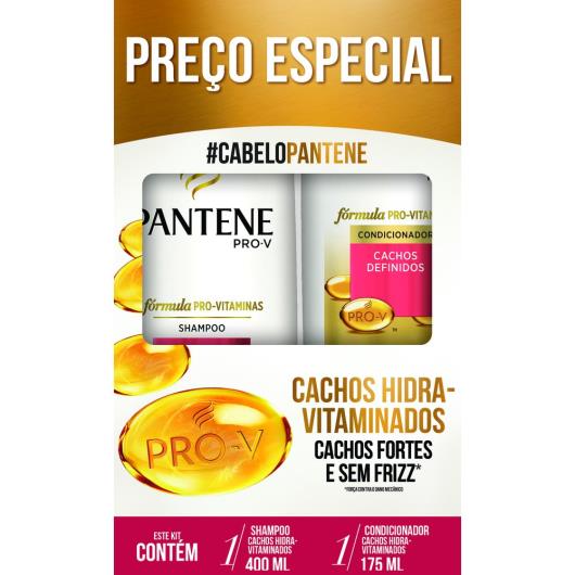 Shampoo 400ml + Condicionador 175ml Pantene Cachos Hidra-Vitaminados - Imagem em destaque