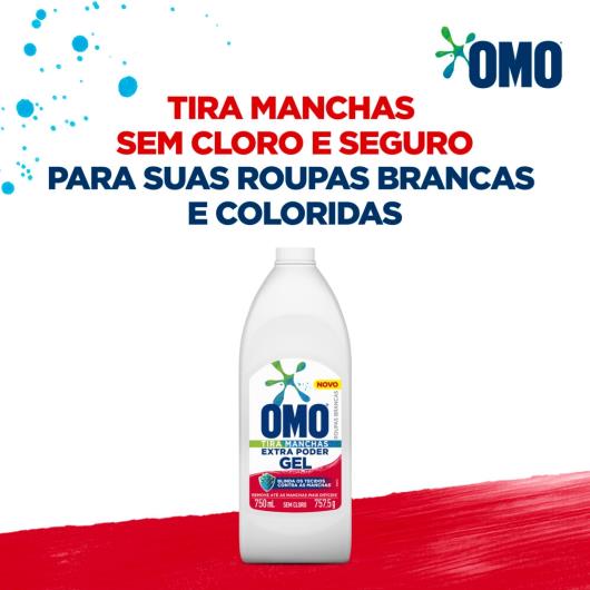 Tira manchas líquido roupas brancas Omo 750ml - Imagem em destaque