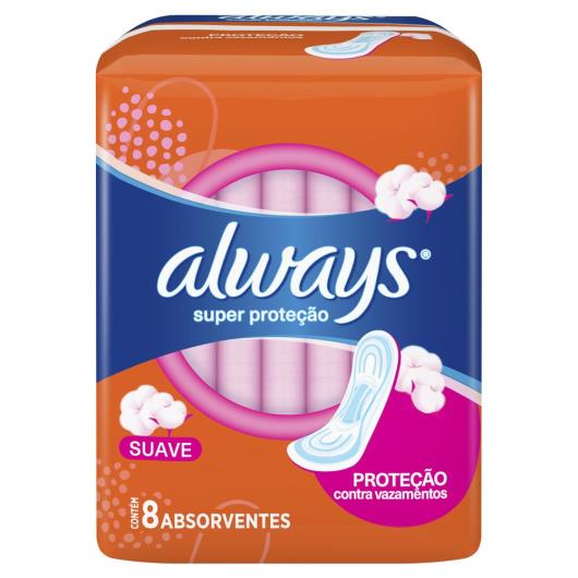 Absorvente Always Super Proteção Suave sem abas 8 Unidades - Imagem em destaque