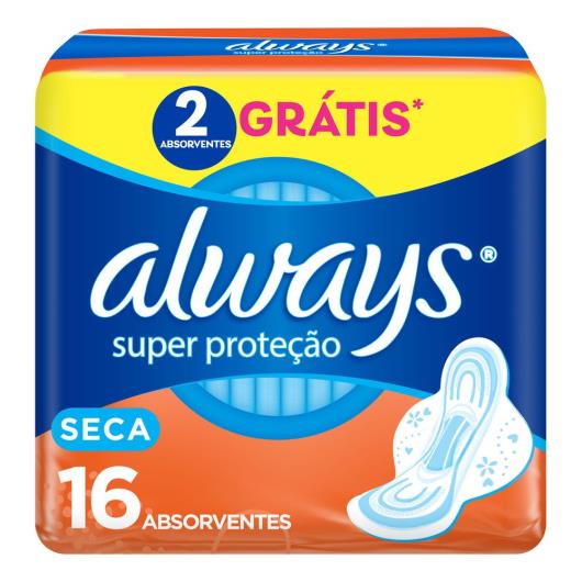 Absorvente Always Super Proteção Seca com abas 16 Unidades - Imagem em destaque