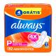 Absorvente Always Cobertura Suave com Abas Fluxo Leve P Pacote 32 Unidades Grátis 4 Unidades - Imagem 7500435126199.png em miniatúra