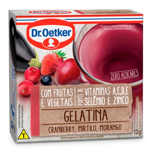 Gelatina cranberry mirtilo morango Dr.Oetker 12g Sonda Supermercado