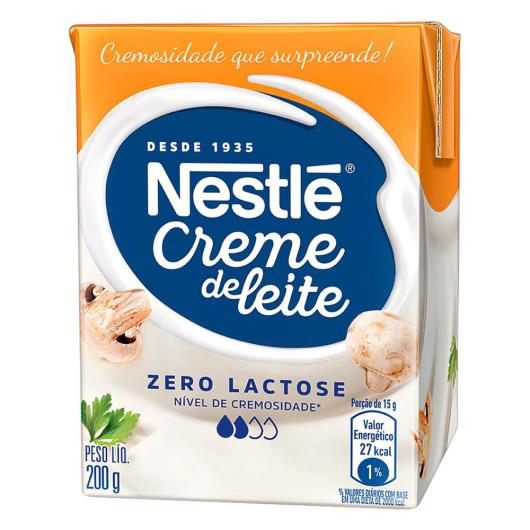 Creme de Leite UHT Leve Homogeneizado Zero Lactose Nestlé Caixa 200g - Imagem em destaque