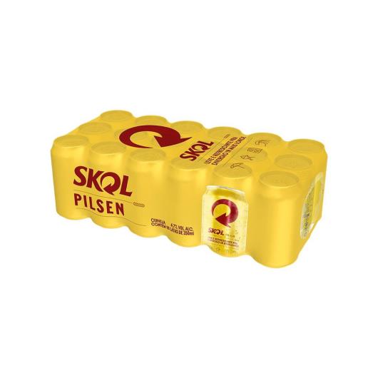 Cerveja Skol Pilsen Lata 350ml Pack C/18 - Imagem em destaque