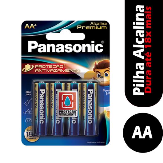 Pilha Alcalina premium AA Panasonic 4 unids. - Imagem em destaque