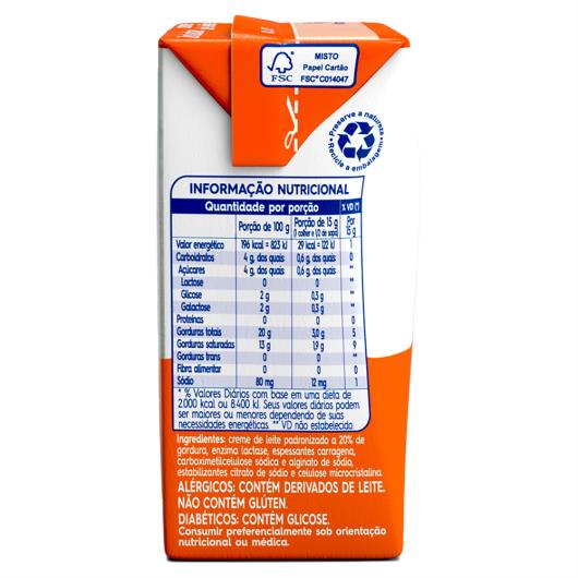 Creme de Leite UHT Homogeneizado Zero Lactose Piracanjuba Caixa 200g - Imagem em destaque