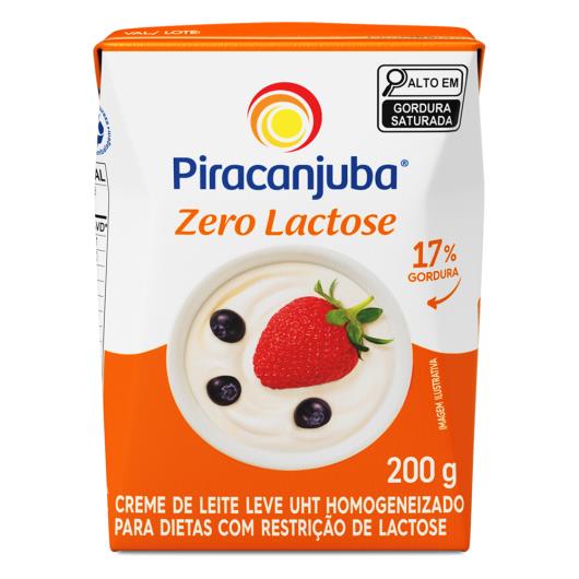 Creme de Leite UHT Homogeneizado Zero Lactose Piracanjuba Caixa 200g - Imagem em destaque