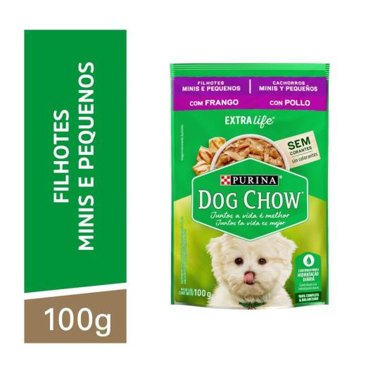 Ração Úmida DOG CHOW Cães Filhotes Minis e Pequenos Frango 100g - Imagem em destaque