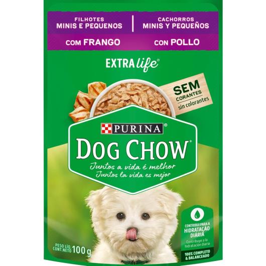 Ração Úmida DOG CHOW Cães Filhotes Minis e Pequenos Frango 100g - Imagem em destaque