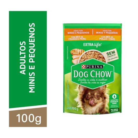 NESTLÉ® PURINA® DOG CHOW® ExtraLife® Ração Úmida para Cães Adultos Minis & Pequenos Mix Frango & Peru 100g - Imagem em destaque