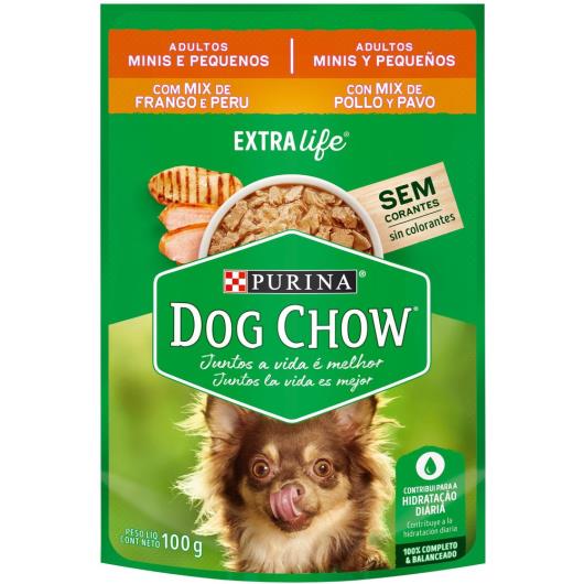 NESTLÉ® PURINA® DOG CHOW® ExtraLife® Ração Úmida para Cães Adultos Minis & Pequenos Mix Frango & Peru 100g - Imagem em destaque