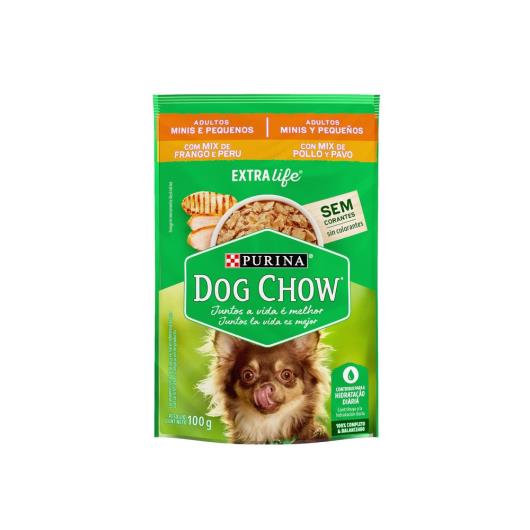 NESTLÉ® PURINA® DOG CHOW® ExtraLife® Ração Úmida para Cães Adultos Minis & Pequenos Mix Frango & Peru 100g - Imagem em destaque