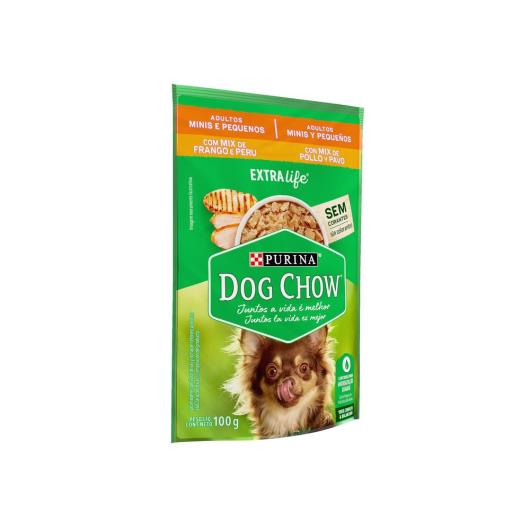 NESTLÉ® PURINA® DOG CHOW® ExtraLife® Ração Úmida para Cães Adultos Minis & Pequenos Mix Frango & Peru 100g - Imagem em destaque