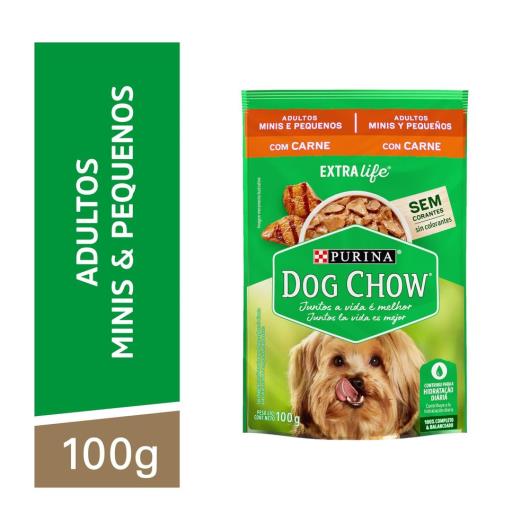 Ração Úmida DOG CHOW Cães Adultos Minis e Pequenos Carne 100g - Imagem em destaque