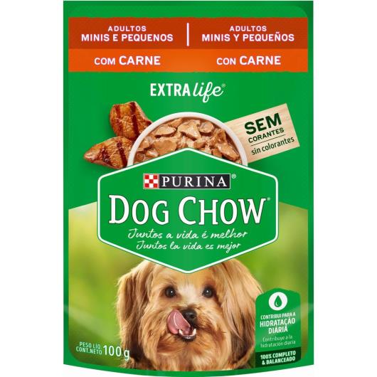 Alimento Cães adulto carne molho Dog Chow sache 100g - Imagem em destaque