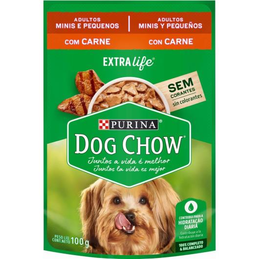 Ração Úmida DOG CHOW Cães Adultos Minis e Pequenos Carne 100g - Imagem em destaque