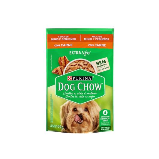 Ração Úmida DOG CHOW Cães Adultos Minis e Pequenos Carne 100g - Imagem em destaque