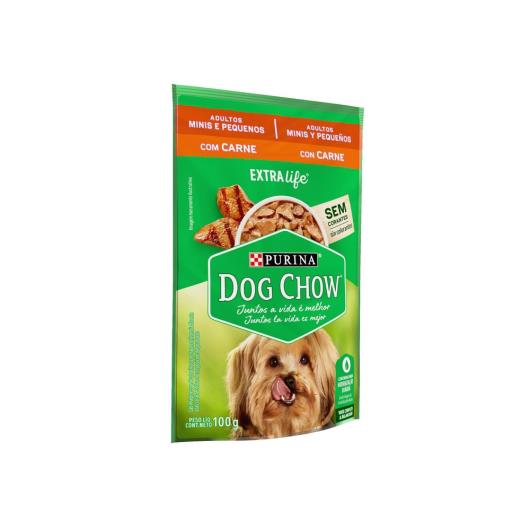 Ração Úmida DOG CHOW Cães Adultos Minis e Pequenos Carne 100g - Imagem em destaque