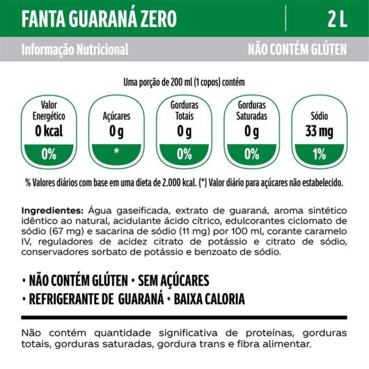 Refrigerante Fanta Sabor Guaraná Zero PET 2L - Imagem em destaque
