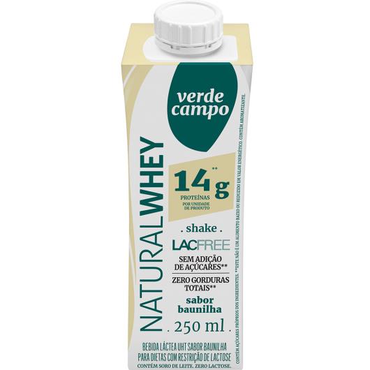 Shake Baunilha Zero Lactose Verde Campo Natural Whey 14g de Proteína 250ml - Imagem em destaque
