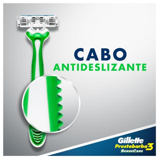 Kit 4 Aparelhos para Barbear Gillette Prestobarba3 SenseCare Grátis 1 Espuma de Barbear Sensitive 56g - Imagem em destaque