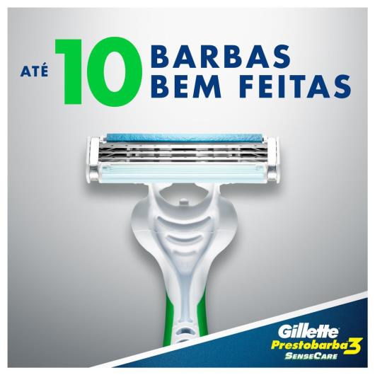 Kit 4 Aparelhos para Barbear Gillette Prestobarba3 SenseCare Grátis 1 Espuma de Barbear Sensitive 56g - Imagem em destaque