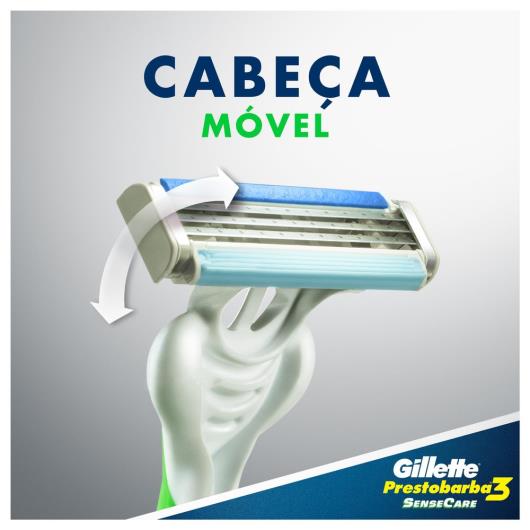 Kit 4 Aparelhos para Barbear Gillette Prestobarba3 SenseCare Grátis 1 Espuma de Barbear Sensitive 56g - Imagem em destaque