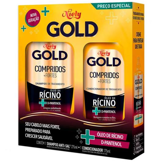 Kit Especial Niely Gold Compridos + Fortes Shampoo 275ml + Condicionador 175ml - Imagem em destaque