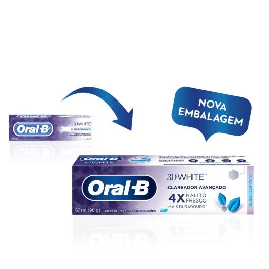 Creme Dental Oral-B 3D White Glamorous 90g - Imagem em destaque