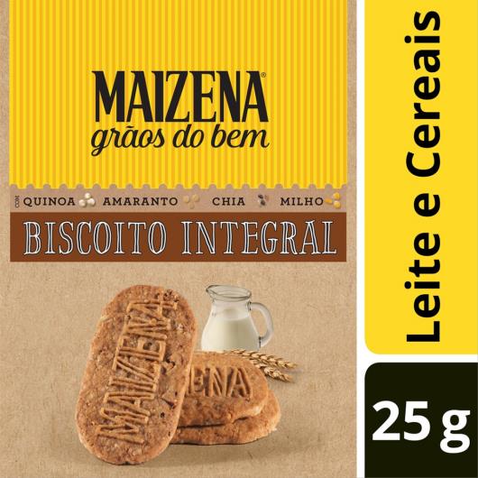 Biscoito Integral Maizena Grãos do Bem Leite e Cereais 25 G - Imagem em destaque