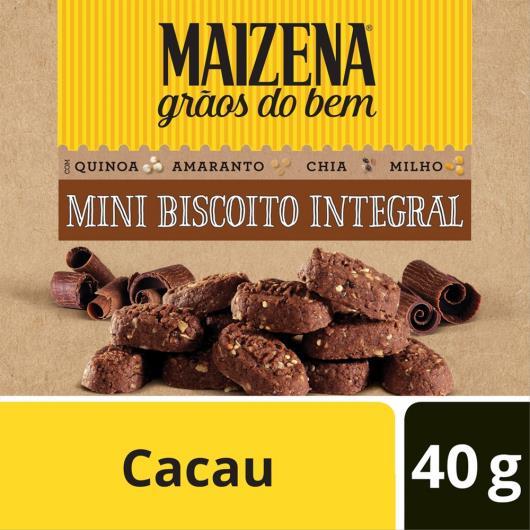 Mini Biscoito Integral Maizena Grãos do Bem Cacau 40 g - Imagem em destaque