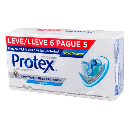 Pack Sabonete Barra Antibacteriano Original Protex Limpeza Profunda Envoltório 510g Leve 6 Pague 5 Unidades - Imagem em destaque