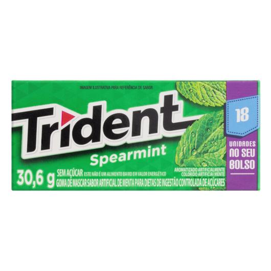 Goma de Mascar Menta Zero Açúcar Trident Caixa 30,6g 18 Unidades - Imagem em destaque