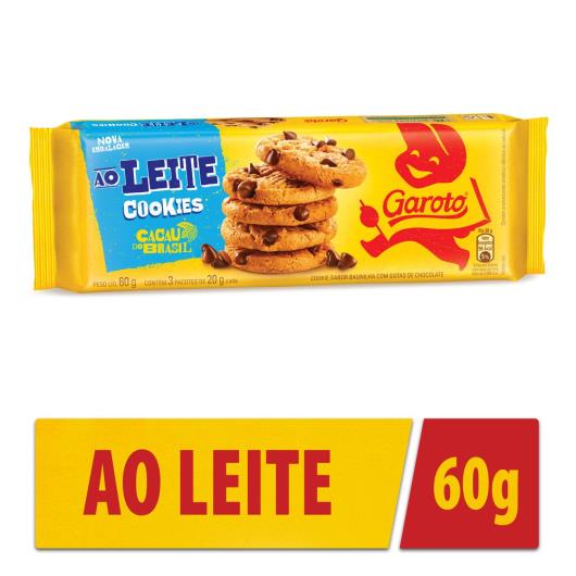 Biscoito Cookie Baunilha com Gotas de Chocolate ao Leite Garoto Pacote 60g - Imagem em destaque