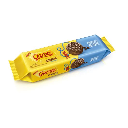 Biscoito Garoto Cobertura de Chocolate ao Leite 130g - Imagem em destaque