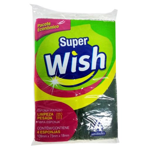 Esponja Super Wish Limpeza Pesada 4unids. - Imagem em destaque