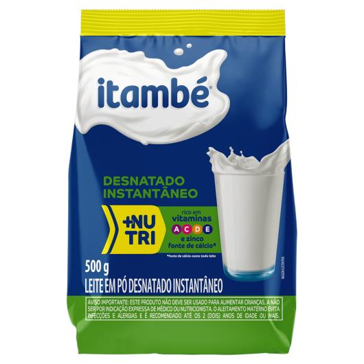 Leite Pó Instantâneo Desnatado Itambé Pacote 500g Embalagem Econômica - Imagem em destaque