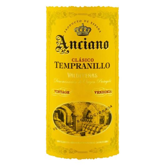 Vinho Espanhol Tinto Seco Clássico Anciano Tempranillo Valdepeñas Garrafa 750ml - Imagem em destaque