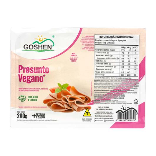 Presunto Vegano Goshen Fatiado 200g - Imagem em destaque
